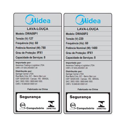 Imagem de Lava Louças 8 Serviços Preta Midea