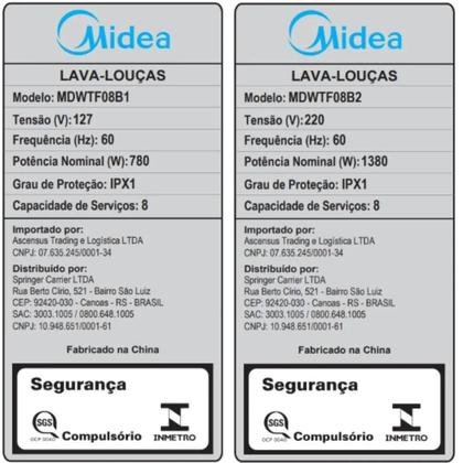 Imagem de Lava Louças 8 Serviços Preta Touch Plus Midea