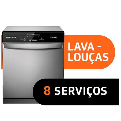 Lava Louças Brastemp Cinza Metálico com 08 Serviços e 05 Programas de Lavagem - BLF08B Imagem de Lava Louças Brastemp Cinza Metálico com 08 Serviços e 05 Programas de Lavagem - BLF08B