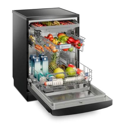 Imagem de Lava louças electrolux 14 serviços experience com função de higienizar compras preto 127v ll14p