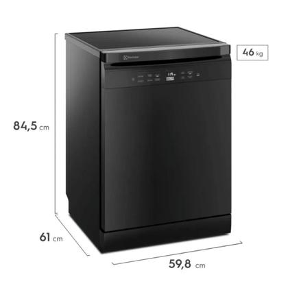 Imagem de Lava louças electrolux 14 serviços experience com função de higienizar compras preto 127v ll14p