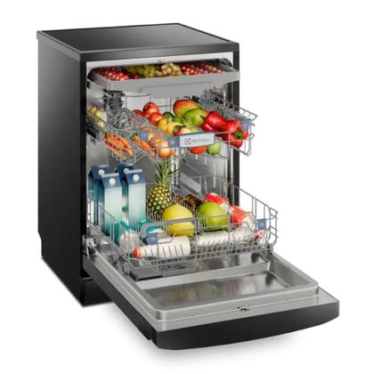 Imagem de Lava louças electrolux 14 serviços experience com função de higienizar compras preto 220v ll14p