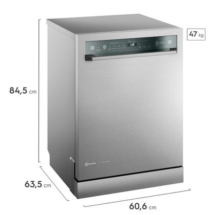 Imagem de Lava-Louças Electrolux 14 Serviços Inox Home Pro com 05 Programas de Lavagem e Função Higienizar - LS14X