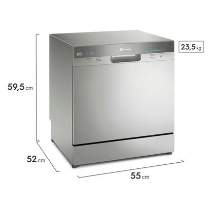 Imagem de Lava-Louças Electrolux 8 Serviços Inox com Função Higienizar (LL08S)