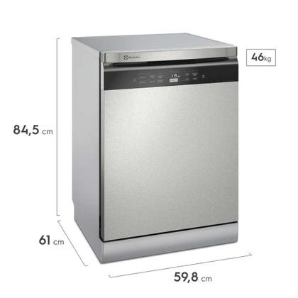 Imagem de Lava-Louças Electrolux com a porta Inox, 14 Serviços, 07 Programas de Lavagem e Função Higienizar Compras - LL14X