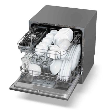 Imagem de Lava-Louças Midea Cinza com 08 Serviços, 06 Programas de Lavagem e Função Adiar Início - DWA08S