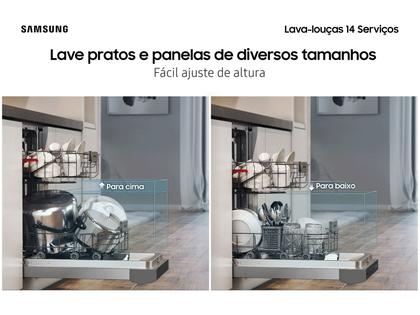 Lava-louças Samsung 14 Serviços com Função - Higienizar DW60C7050FS Prata Imagem de Lava-louças Samsung 14 Serviços com Função