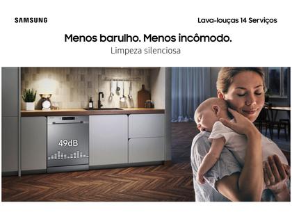 Lava-louças Samsung 14 Serviços com Função - Higienizar DW60C7050FS Prata Imagem de Lava-louças Samsung 14 Serviços com Função