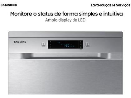 Lava-louças Samsung 14 Serviços com Função - Higienizar DW60C7050FS Prata Imagem de Lava-louças Samsung 14 Serviços com Função