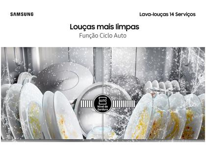 Lava-louças Samsung 14 Serviços com Função - Higienizar DW60C7050FS Prata Imagem de Lava-louças Samsung 14 Serviços com Função