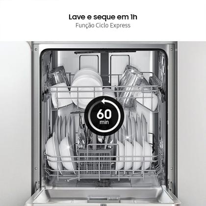 Lava-louças Samsung com 14 serviços Inox Imagem de Lava-louças Samsung com 14 serviços Inox