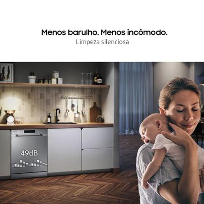 Lava-louças Samsung com 14 serviços Inox Imagem de Lava-louças Samsung com 14 serviços Inox