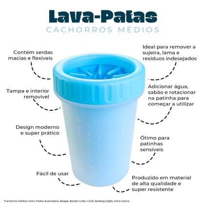 Imagem de Lava-Patas para Cachorros Médios - Azul
