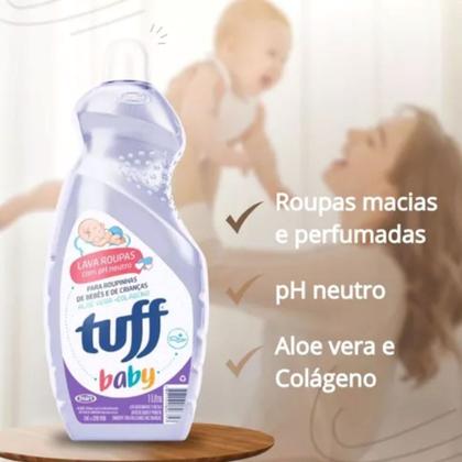 Imagem de Lava Roupa Líquido Neutro Sabão  Tuff Baby Limpeza 1Litro