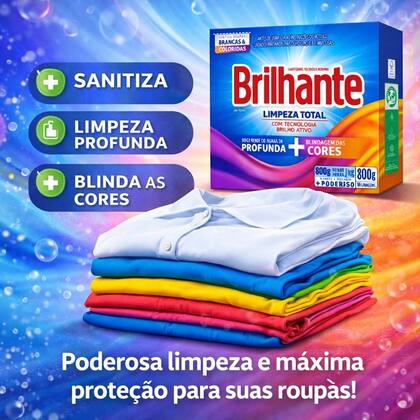 Imagem de Lava roupa po brilhante 800g limpeza total