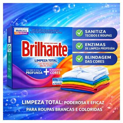 Imagem de Lava roupa po brilhante 800g limpeza total