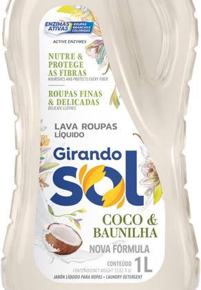Imagem de Lava Roupas Girando Sol Coco e Baunilha Perfumado Ação Delicada e Cuidado Roupas de Crianças e Bebês 1 litro