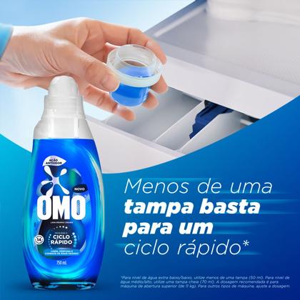 Imagem de Lava Roupas Líquido Ciclo Rápido OMO Ação Antiodor 750ml