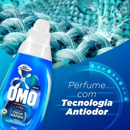 Imagem de Lava Roupas Líquido Ciclo Rápido OMO Ação Antiodor 750ml