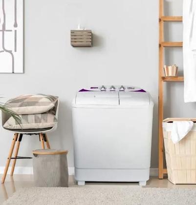 Lava Roupas Twin Tub Praxis 10 kg Lava 4 Kg e Centrifuga 6 Kg