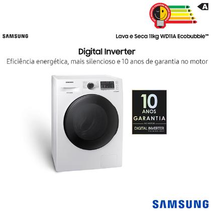 Imagem de Lava & Seca 11 Kg Samsung Branca com 12 Programas de Lavagem - WD11A4453BW