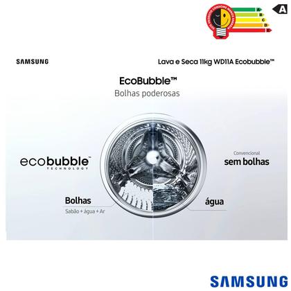 Imagem de Lava & Seca 11 Kg Samsung Branca com 12 Programas de Lavagem - WD11A4453BW