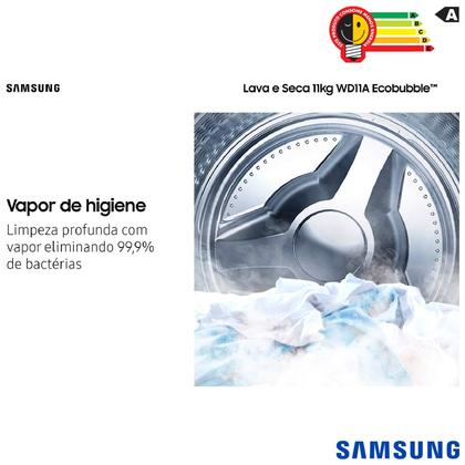 Lava & Seca 11 Kg Samsung Inox com 12 Programas de Lavagem - WD11A4453BX Imagem de Lava & Seca 11 Kg Samsung Inox com 12 Programas de Lavagem - WD11A4453BX