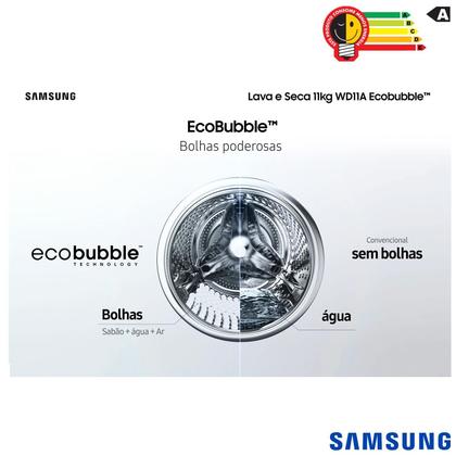 Lava & Seca 11 Kg Samsung Inox com 12 Programas de Lavagem - WD11A4453BX Imagem de Lava & Seca 11 Kg Samsung Inox com 12 Programas de Lavagem - WD11A4453BX