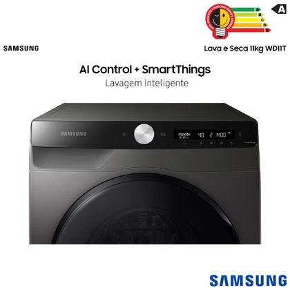 Imagem de Lava & Seca 11 Kg Samsung SmartThings Inox Look com 12 Programas de Lavagem - WD11T504DBX