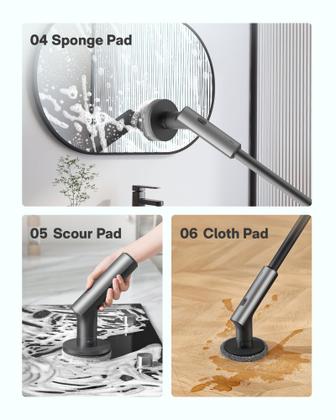 Imagem de Lavador giratório elétrico HOTO sem fio à prova d'água com 6 escovas