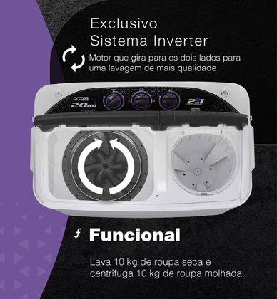 Lavadora 2 em 1 Premium - 20 kg - Lava 10 Kg e Centrifuga 10 Kg