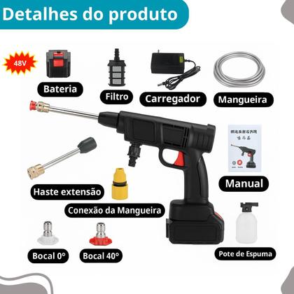 Imagem de Lavadora Alta Pressão Portátil Sem Fio  Recarregável Bivolt