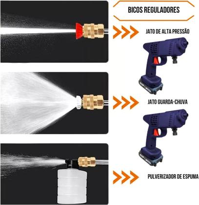 Imagem de Lavadora De Carro Motos Parede Jardinagem Jato De Alta Pressão Recarregável Vapi Portátil Sem Fio