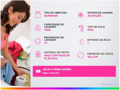 Imagem de Lavadora de Roupas Brastemp 13kg Cesto Inox