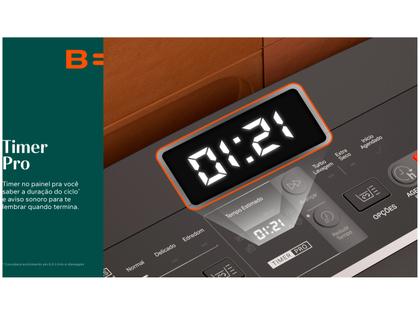 Imagem de Lavadora de Roupas Brastemp 15kg Cesto Inox 4 Programas de Lavagem Cinza BWT15A9