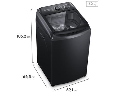 Imagem de Lavadora de Roupas Electrolux 14,5kg Preta Cesto Inox 11 Programas de Lavagem LEP15