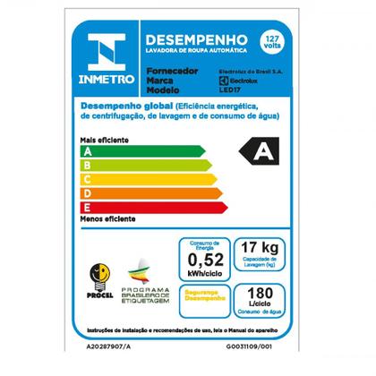 Imagem de Lavadora de Roupas Electrolux Essential Care LED17 17Kg
