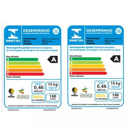 Imagem de Lavadora de Roupas Electrolux Premium Care LEC15 15Kg