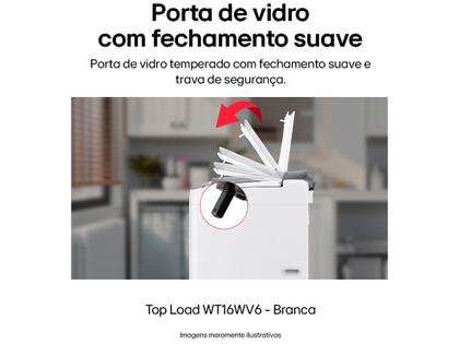 Imagem de Lavadora de Roupas LG Inverter 16kg Cesto Inox Água Fria Branca WT16WV6A