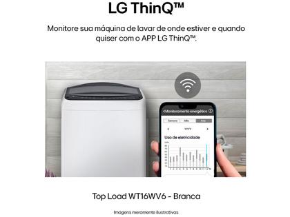 Imagem de Lavadora de Roupas LG Inverter 16kg Cesto Inox Água Fria Branca WT16WV6A