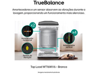 Imagem de Lavadora de Roupas LG Inverter 16kg Cesto Inox Água Fria Branca WT16WV6A