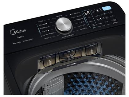 Imagem de Lavadora de Roupas Midea 14,5kg Cesto Inox 13 Programas de Lavagem Cinza Titânio MA512W145/GK-04