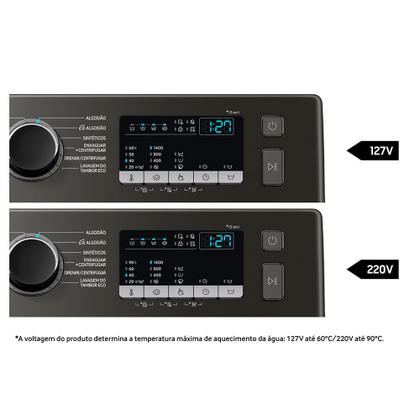 Imagem de Lavadora de Roupas Samsung 11 Kg Digital Inverter Inox Look com 12 Programas de Lavagem - WW11T4040BX