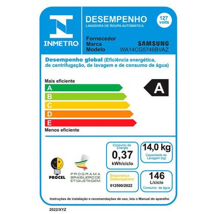 Imagem de Lavadora de Roupas Samsung 14kg WA14CG Smart Digital Inverter