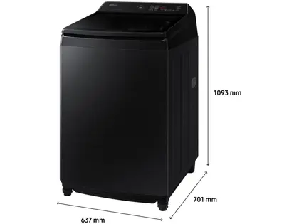 Imagem de Lavadora de Roupas Samsung 17kg Cesto Inox 10 Programas de Lavagem Black Caviar WA17CG
