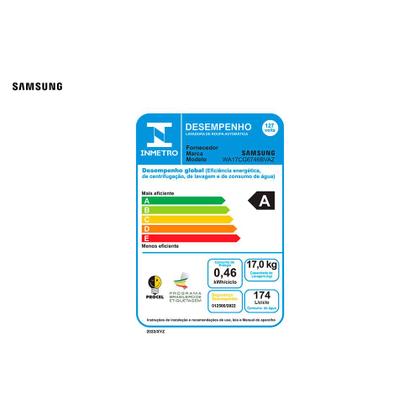 Imagem de Lavadora de Roupas Smart Samsung 17 Kg Digital Inverter Black Caviar com 10 Programas de Lavagem - WA17CG