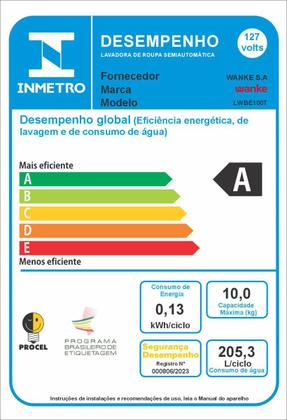 Imagem de Lavadora de Roupas Wanke Comfort Semiautomática 10Kg Branca