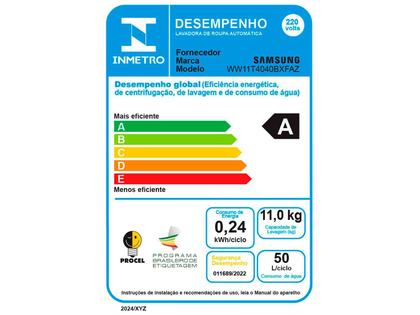 Imagem de Lavadora Digital Inverter Samsung Porta Black WW11T Inox 11kg