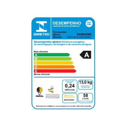 Imagem de Lavadora Digital Inverter Samsung WW13CG Black 13kg