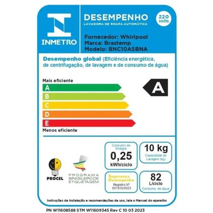 Imagem de Lavadora e Secadora Brastemp 10 Kg BNC10A  24 Ciclos, Titanium